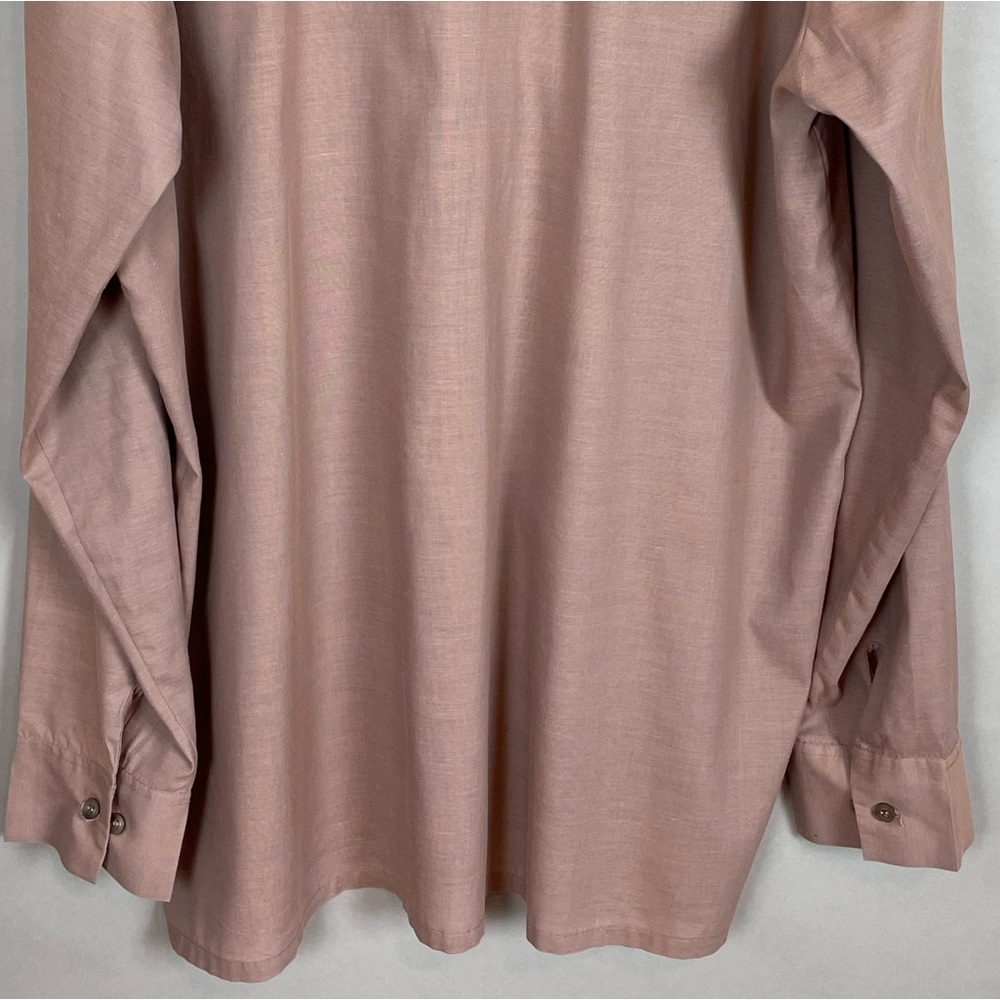 Vintage Shirt Men Embroidery 2X Tall Long Sleeve Mauve Button-Up Pointed Collar - Picture 7 of 11